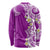 Aloha Polynesian Plumeria Flower Long Sleeve Shirt Purple Color