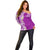 Aloha Polynesian Plumeria Flower Off Shoulder Sweater Purple Color
