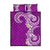 Aloha Polynesian Plumeria Flower Quilt Bed Set Purple Color