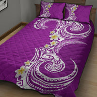 Aloha Polynesian Plumeria Flower Quilt Bed Set Purple Color