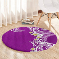Aloha Polynesian Plumeria Flower Round Carpet Purple Color LT03 - Polynesian Pride