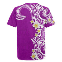 Aloha Polynesian Plumeria Flower Rugby Jersey Purple Color