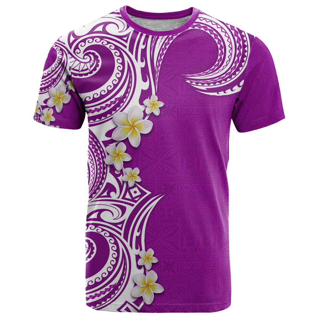 Aloha Polynesian Plumeria Flower T Shirt Purple Color LT03 Purple - Polynesian Pride