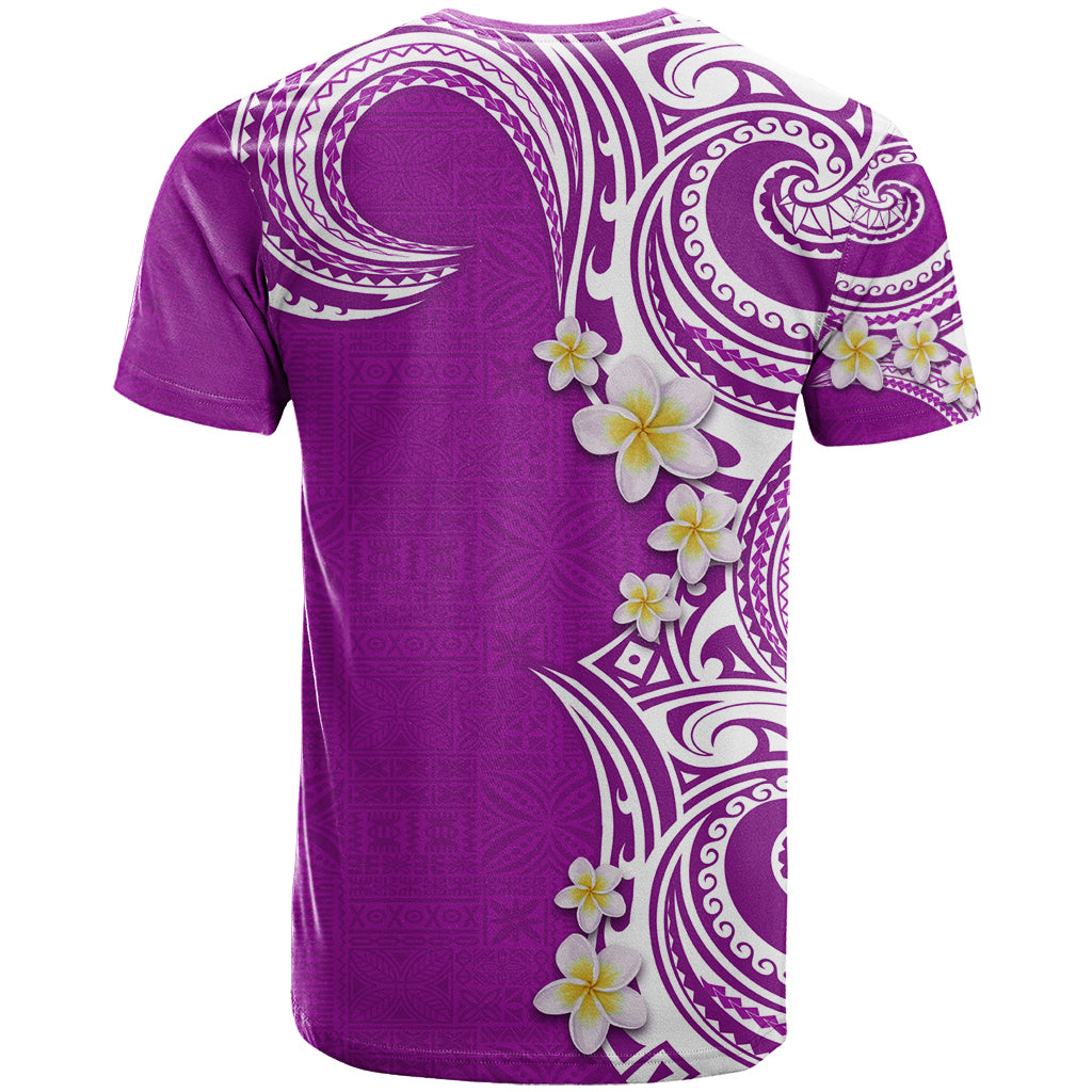 Aloha Polynesian Plumeria Flower T Shirt Purple Color