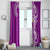 Aloha Polynesian Plumeria Flower Window Curtain Purple Color