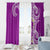 Aloha Polynesian Plumeria Flower Window Curtain Purple Color