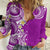 Aloha Polynesian Plumeria Flower Women Casual Shirt Purple Color