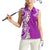 Aloha Polynesian Plumeria Flower Women Sleeveless Polo Shirt Purple Color
