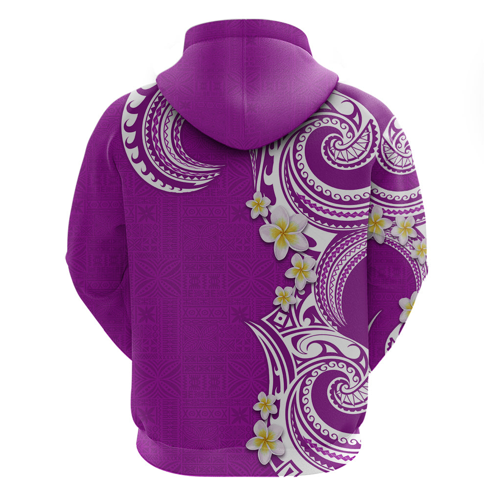Aloha Polynesian Plumeria Flower Zip Hoodie Purple Color LT03 - Polynesian Pride