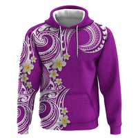 Aloha Polynesian Plumeria Flower Zip Hoodie Purple Color LT03 Pullover Hoodie Purple - Polynesian Pride