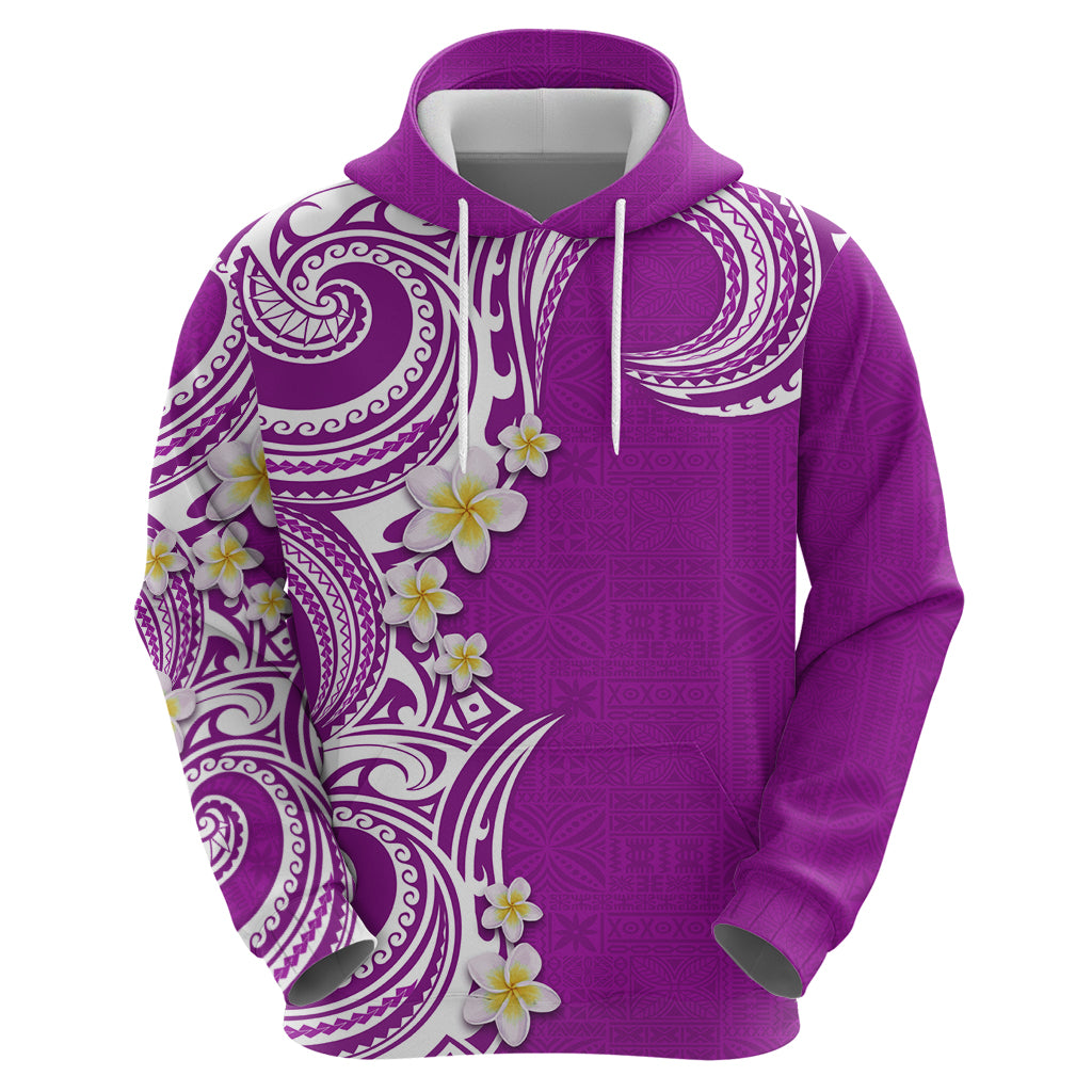 Aloha Polynesian Plumeria Flower Zip Hoodie Purple Color LT03 - Polynesian Pride