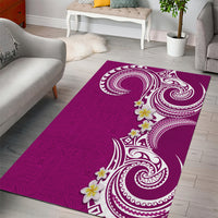 Aloha Polynesian Plumeria Flower Area Rug Pink Color