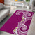 Aloha Polynesian Plumeria Flower Area Rug Pink Color