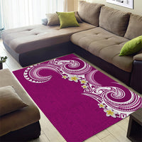 Aloha Polynesian Plumeria Flower Area Rug Pink Color