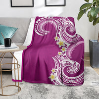 Aloha Polynesian Plumeria Flower Blanket Pink Color