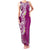 Aloha Polynesian Plumeria Flower Family Matching Tank Maxi Dress and Hawaiian Shirt Pink Color