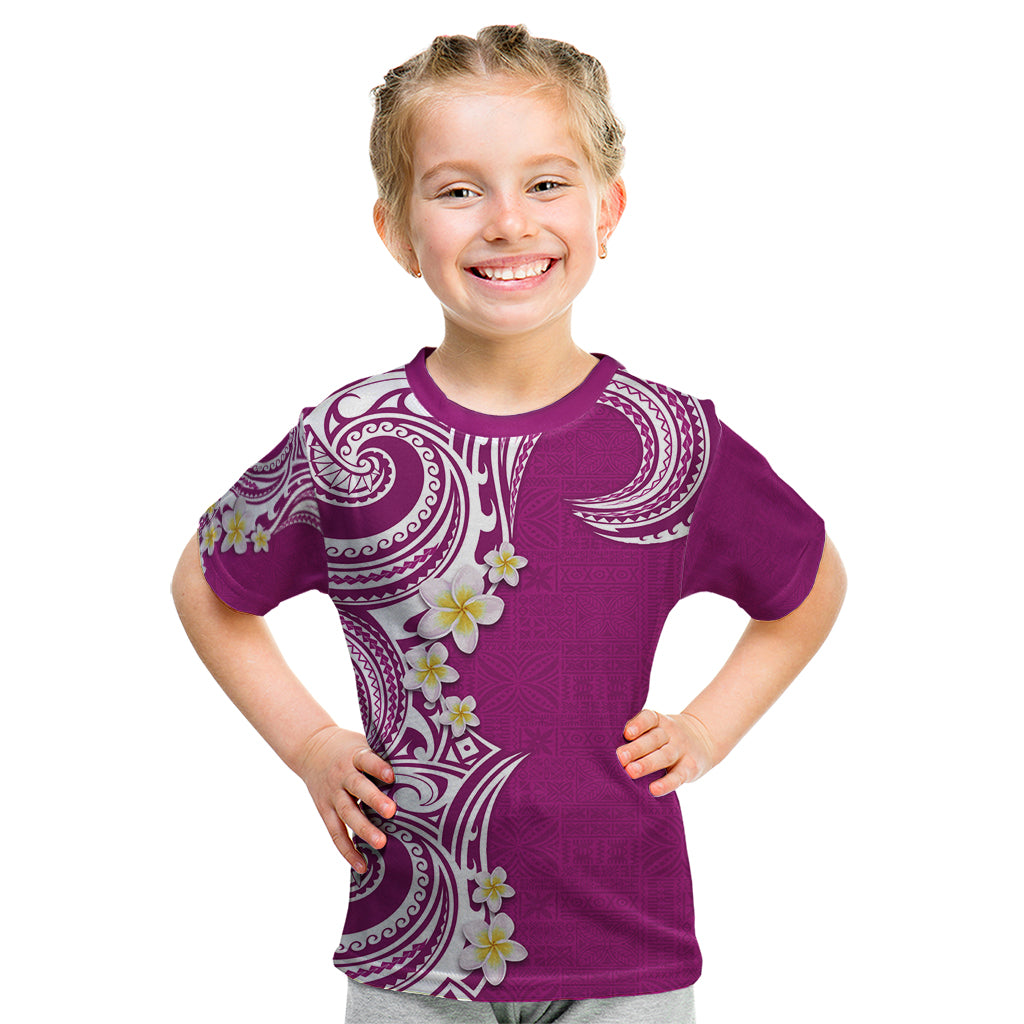 Aloha Polynesian Plumeria Flower Kid T Shirt Pink Color LT03 Pink - Polynesian Pride