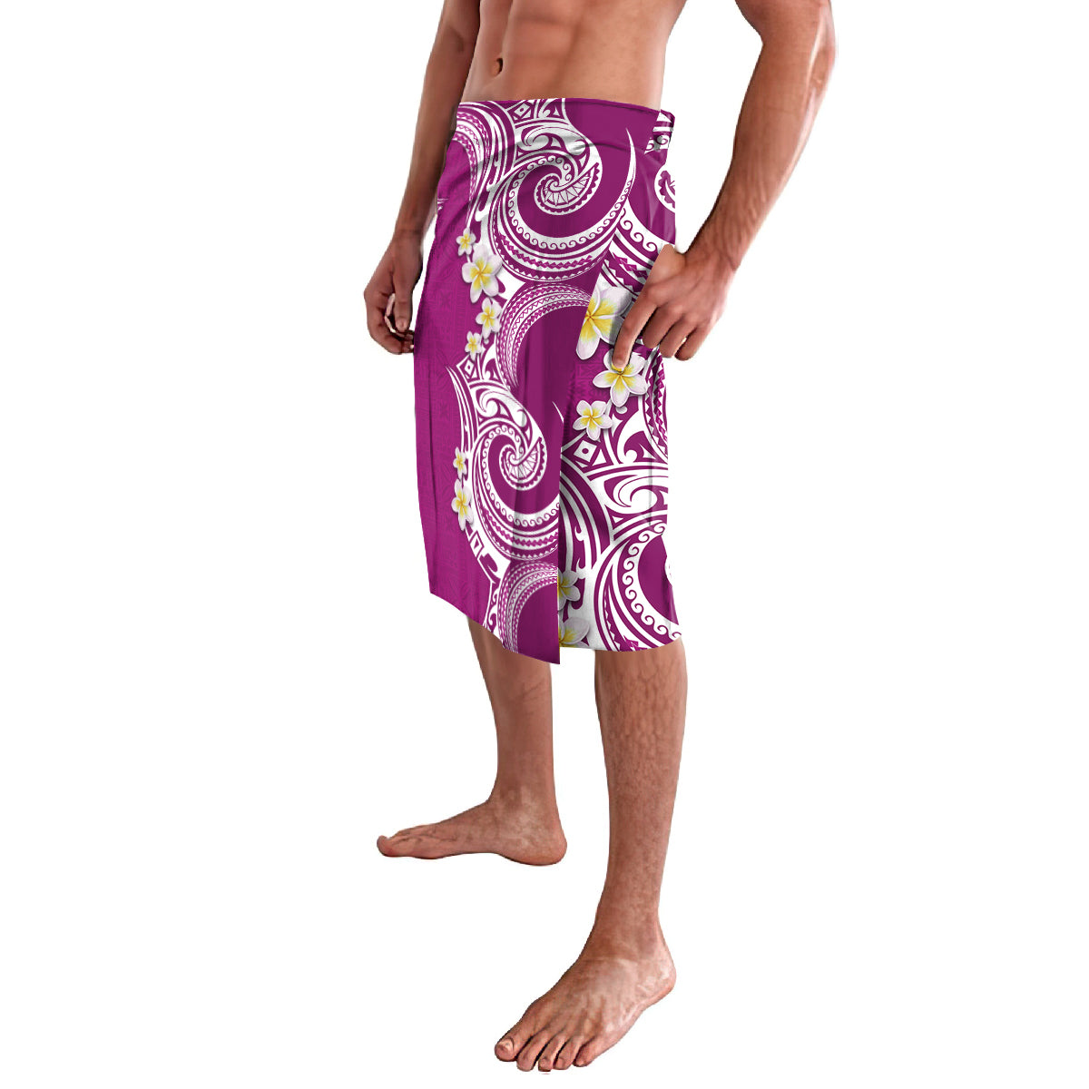 Aloha Polynesian Plumeria Flower Lavalava Pink Color