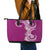 Aloha Polynesian Plumeria Flower Leather Tote Bag Pink Color
