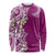 Aloha Polynesian Plumeria Flower Long Sleeve Shirt Pink Color