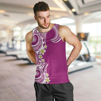 Aloha Polynesian Plumeria Flower Men Tank Top Pink Color LT03 Pink - Polynesian Pride
