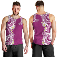 Aloha Polynesian Plumeria Flower Men Tank Top Pink Color LT03 - Polynesian Pride