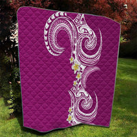Aloha Polynesian Plumeria Flower Quilt Pink Color