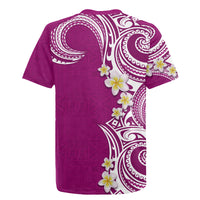 Aloha Polynesian Plumeria Flower Rugby Jersey Pink Color