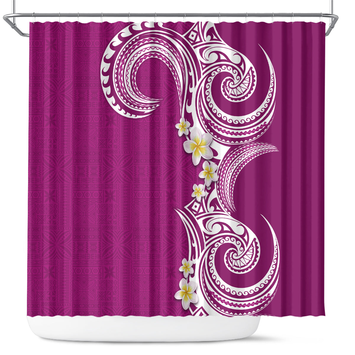 Aloha Polynesian Plumeria Flower Shower Curtain Pink Color LT03 Pink - Polynesian Pride