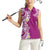 Aloha Polynesian Plumeria Flower Women Sleeveless Polo Shirt Pink Color