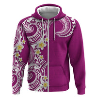 Aloha Polynesian Plumeria Flower Zip Hoodie Pink Color LT03 Zip Hoodie Pink - Polynesian Pride