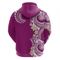 Aloha Polynesian Plumeria Flower Zip Hoodie Pink Color LT03 - Polynesian Pride