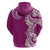 Aloha Polynesian Plumeria Flower Zip Hoodie Pink Color
