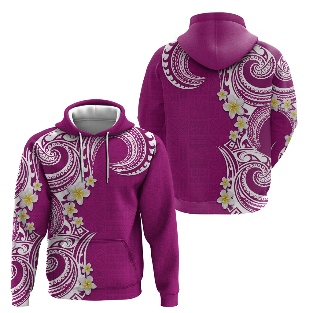 Aloha Polynesian Plumeria Flower Zip Hoodie Pink Color LT03 - Polynesian Pride