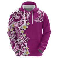 Aloha Polynesian Plumeria Flower Zip Hoodie Pink Color LT03 - Polynesian Pride