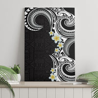 Aloha Polynesian Plumeria Flower Canvas Wall Art Black White Color