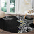 Aloha Polynesian Plumeria Flower Round Carpet Black White Color