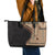 Samoa Siapo Motif and Tapa Pattern Half Style Leather Tote Bag Beige Color