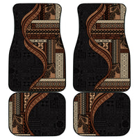Samoa Siapo Motif and Tapa Pattern Half Style Car Mats Black Color