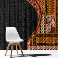 Samoa Siapo Motif and Tapa Pattern Half Style Window Curtain Yellow Color LT03 - Polynesian Pride