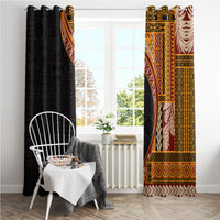 Samoa Siapo Motif and Tapa Pattern Half Style Window Curtain Yellow Color LT03 - Polynesian Pride