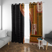 Samoa Siapo Motif and Tapa Pattern Half Style Window Curtain Yellow Color LT03 With Grommets Yellow - Polynesian Pride