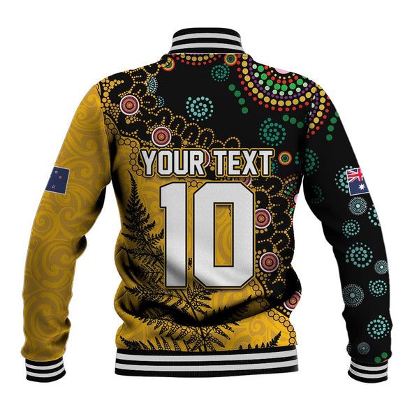 (Custom Personalised) New Zealand Rugby Baseball Jacket - Maori Haka Black style LT6 main image 0