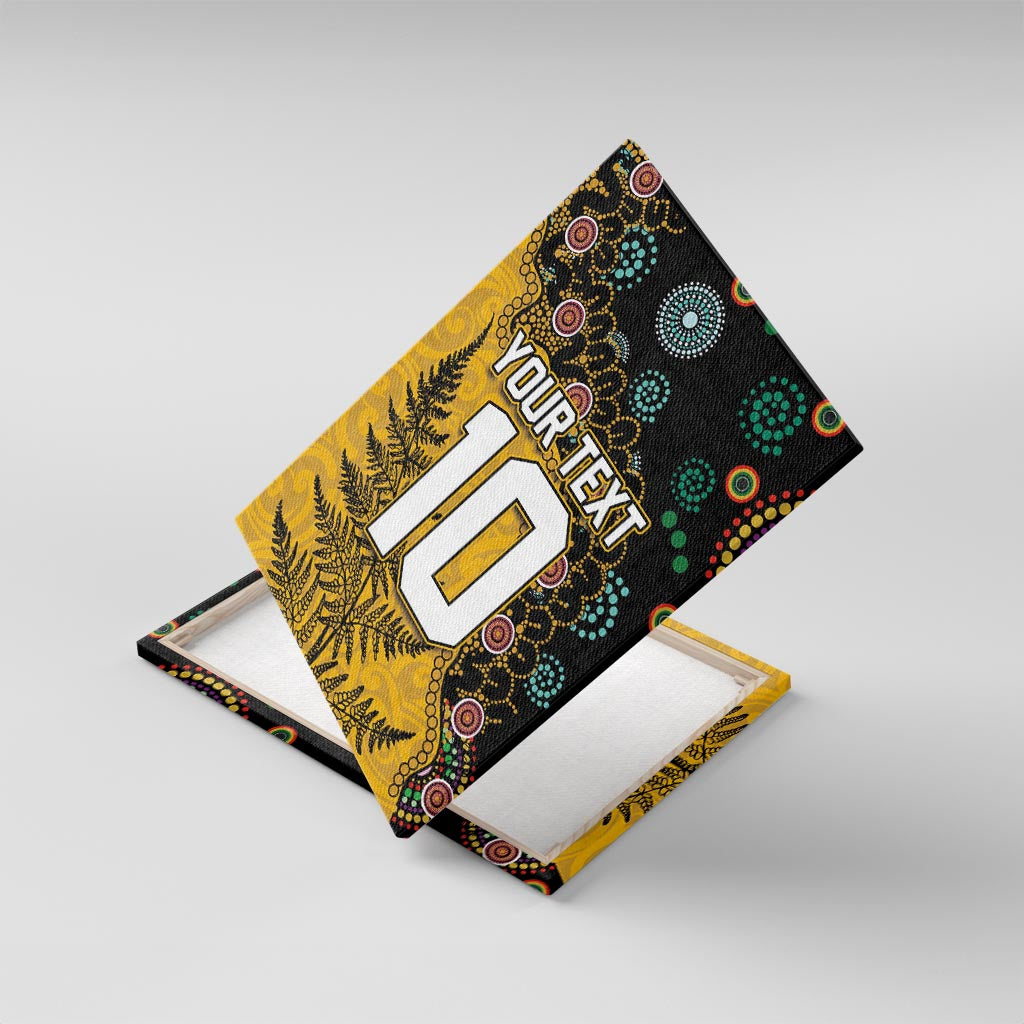 Custom New Zealand and Australia Rugby Canvas Wall Art Maori Warrior With Aboriginal Version