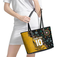 Custom New Zealand and Australia Rugby Leather Tote Bag Maori Warrior With Aboriginal Version