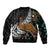 New Zealand Fern and Australia Emu Bomber Jacket Aboriginal Mix Maori Pattern