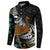 New Zealand Fern and Australia Emu Button Sweatshirt Aboriginal Mix Maori Pattern