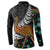 New Zealand Fern and Australia Emu Button Sweatshirt Aboriginal Mix Maori Pattern