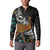 New Zealand Fern and Australia Emu Button Sweatshirt Aboriginal Mix Maori Pattern