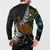 New Zealand Fern and Australia Emu Button Sweatshirt Aboriginal Mix Maori Pattern
